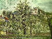 Camille Pissarro handelstradgard med blommande trad oil painting picture wholesale